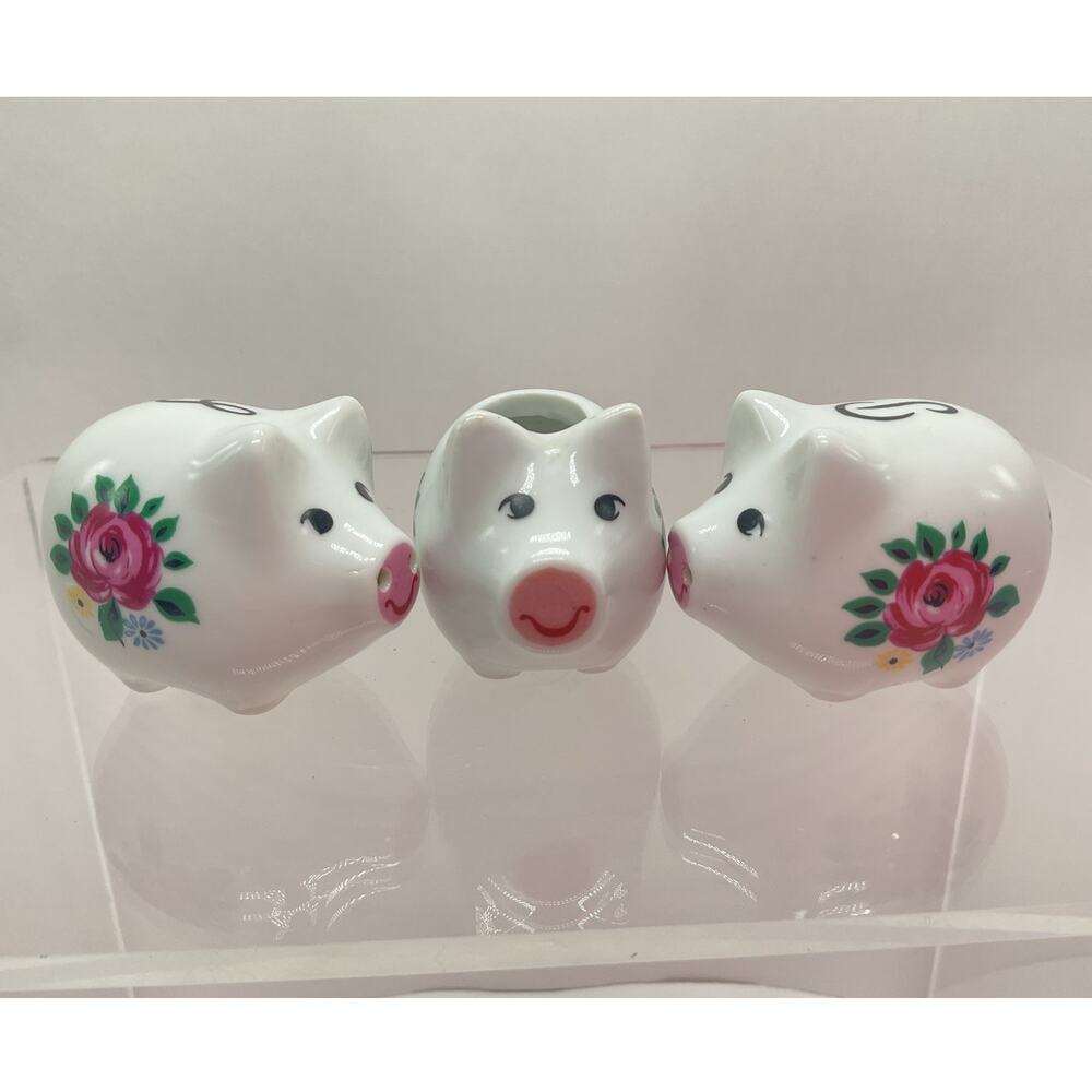 VTG Brinns of PA Salt and Pepper Shaker Set w Toothpick Holder